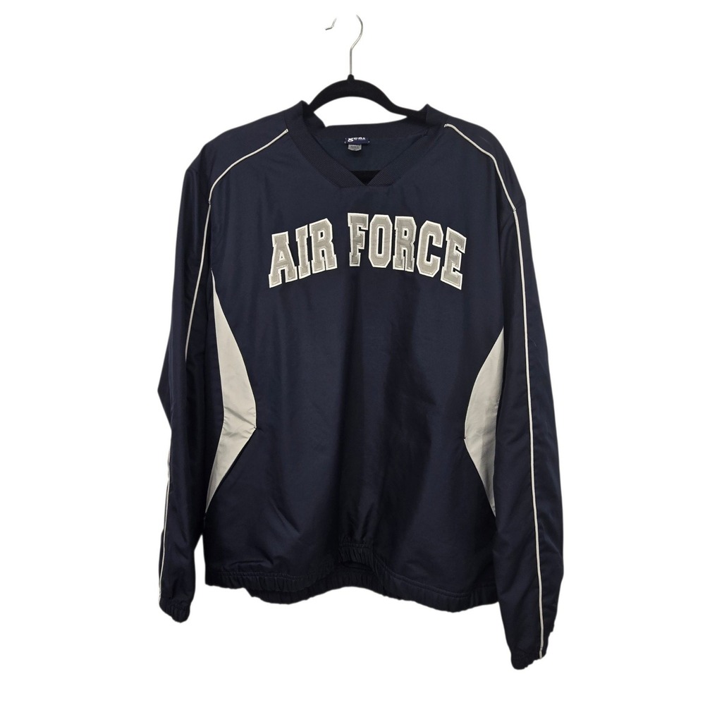 Vintage Gear For Sports Air Force Pullover Windbreaker Men M Navy  Jacket V-Neck